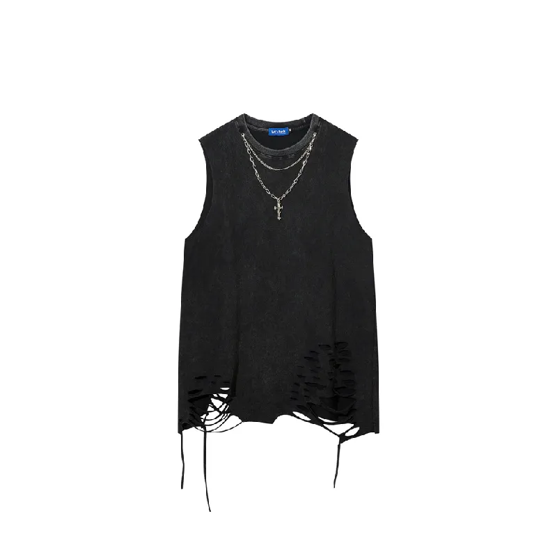 Retro Casual Cotton Blended Fabric Vest Unisex-0