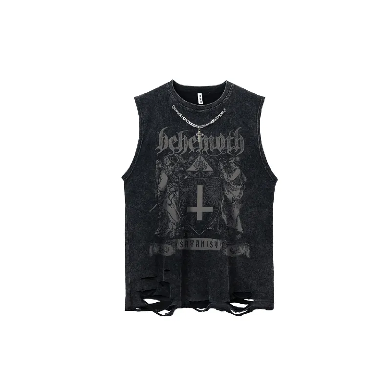 Retro Loose Cotton Blended Fabric Vest-0