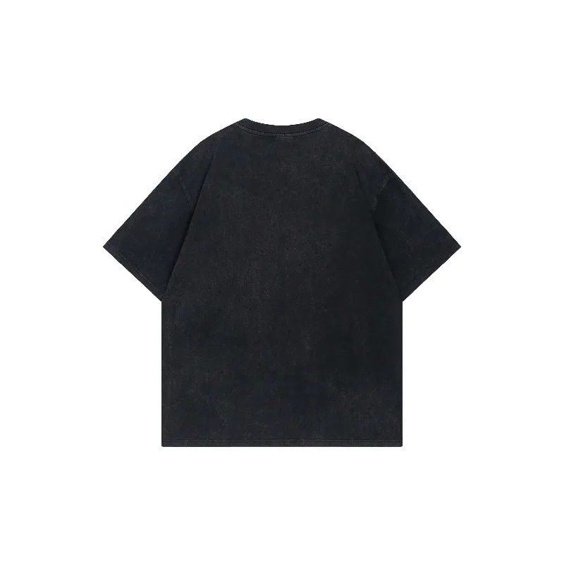Retro Letter 100% Cotton T Shirt-1