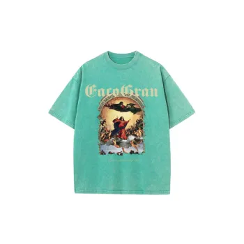 Pure Cotton Notre Dame Religious Oil Painting Short Sleeve T shirt