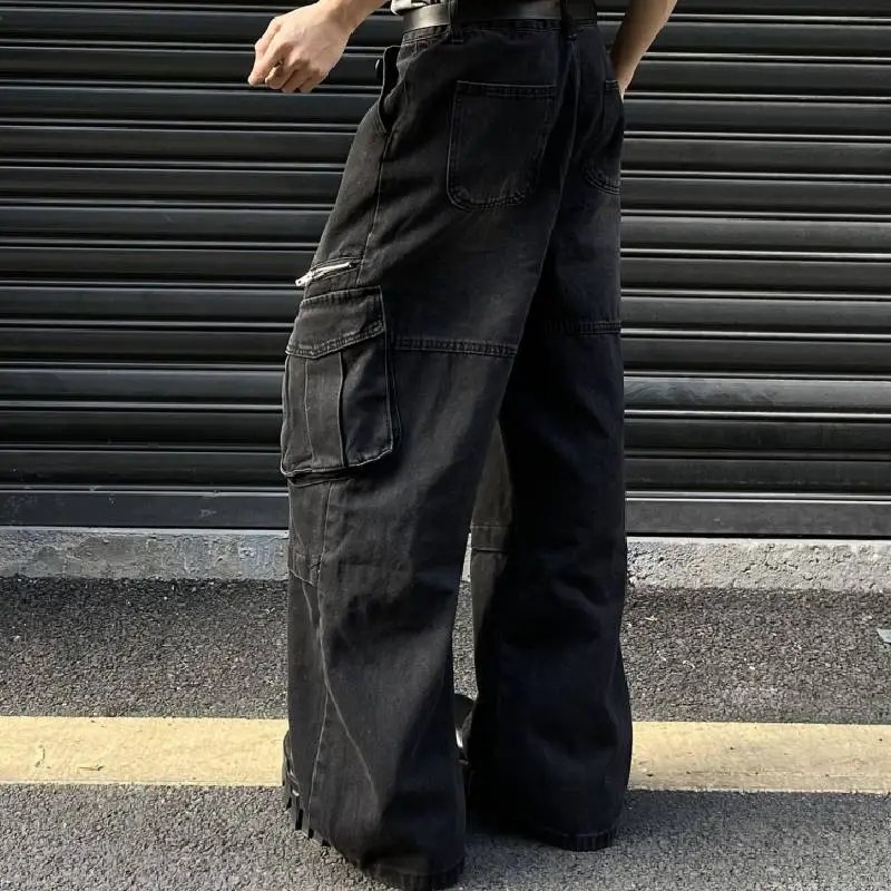 Street Zipper Loose Jeans-2