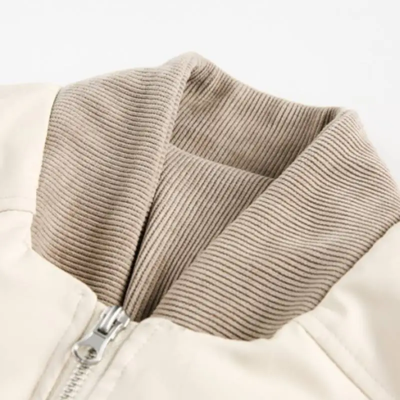 Cool Plain PU Quilted Jacket-2