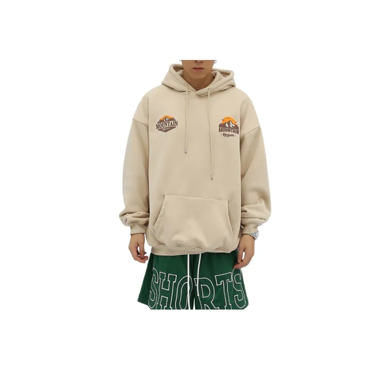 Mountain Foam Printing Loose Hoodie-3
