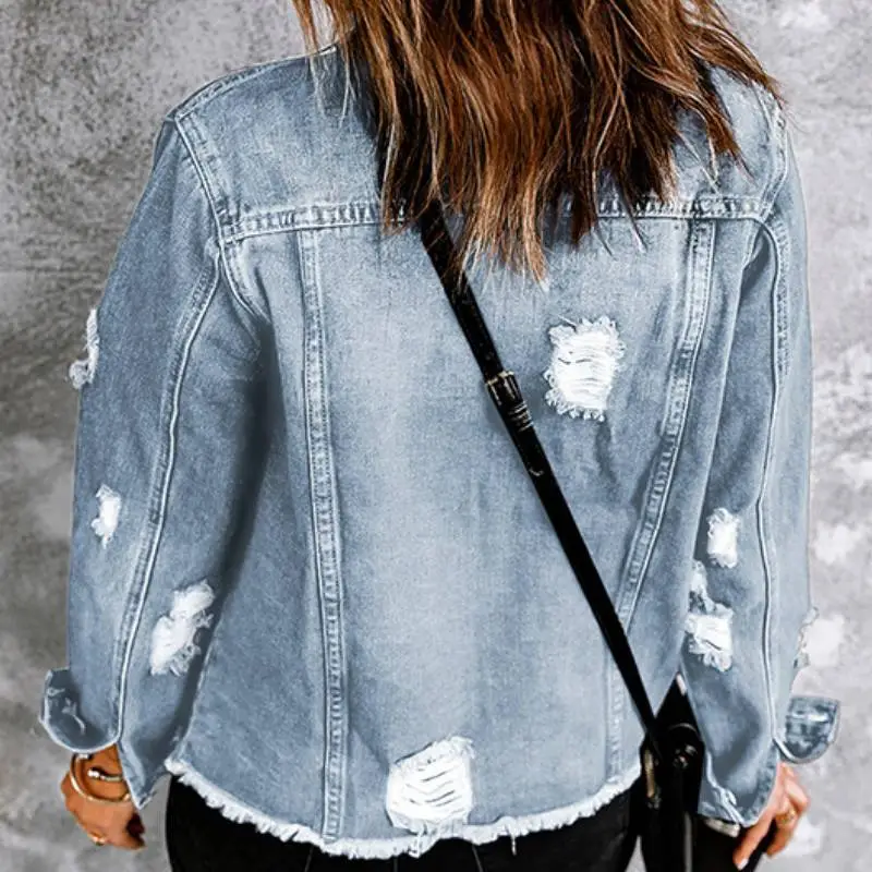 Fashionable Simple Denim Jacket-6