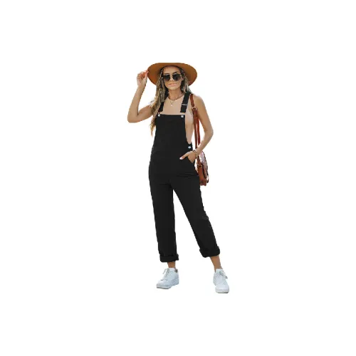 Casual Plain Polyester Overall Women