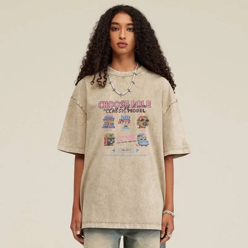 Retro Loose 100% Cotton T Shirt Unisex-2