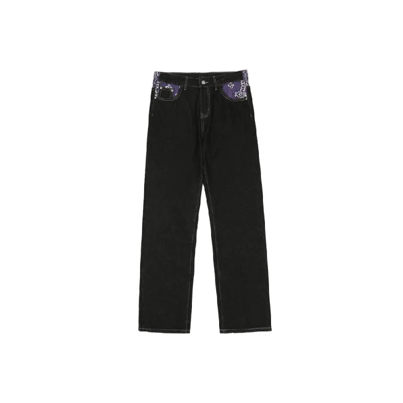 Trendy Contrast Color Jeans-0