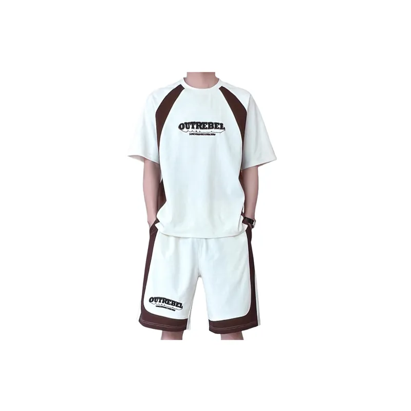 Loose Half Sleeved T Shirt And Shorts Set-6