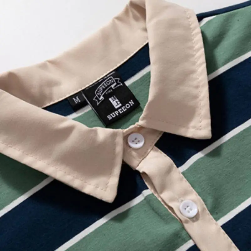 Retro Striped Cotton Polo-2