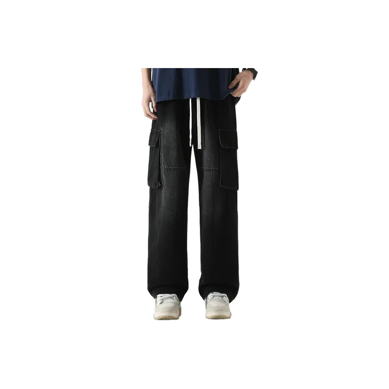 Funky Loose Denim Cargo Pants-12