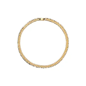 Alloy Diamond Double Row Necklace