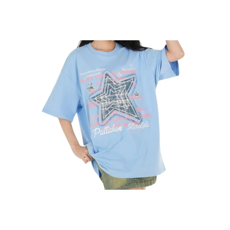 Street Embroidery Cotton T Shirt Unisex-2