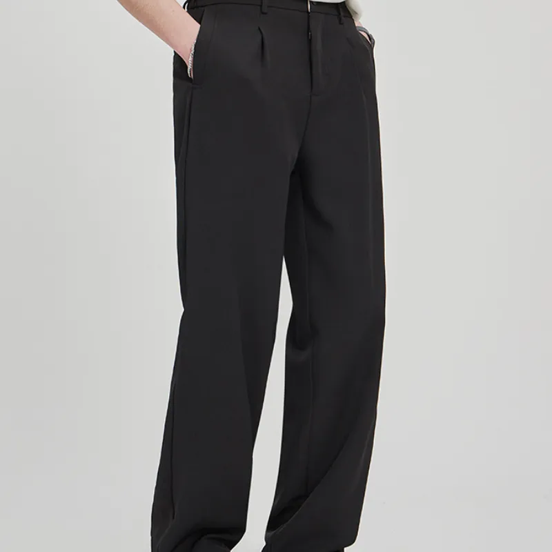 Casual Loose Blended Synthetic Fabrics Suit Trousers-6