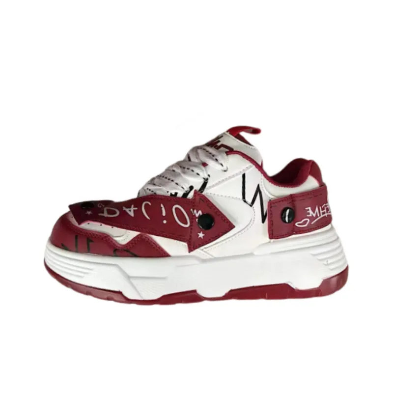 Niche Creative Graffiti Color Blocking Shoes-4