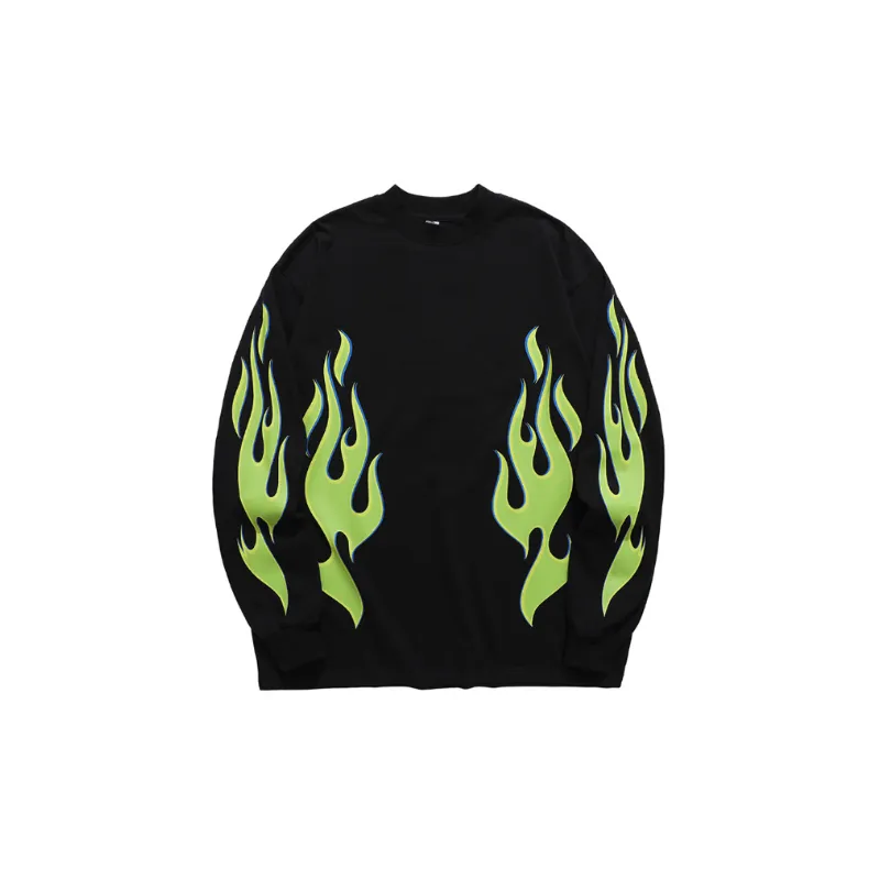 Retro Loose Long Sleeve T Shirt-0