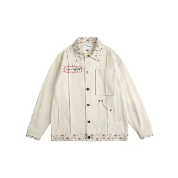 Retro Hip Hop Embroidered Workwear Casual Jacket