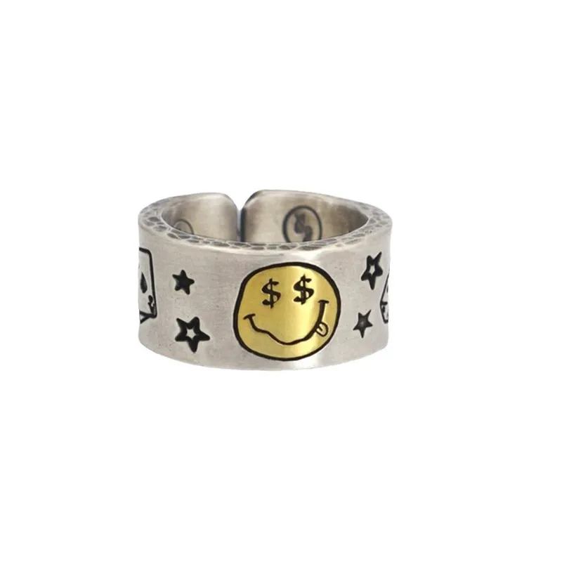 Retro Smiley Face Ring-0