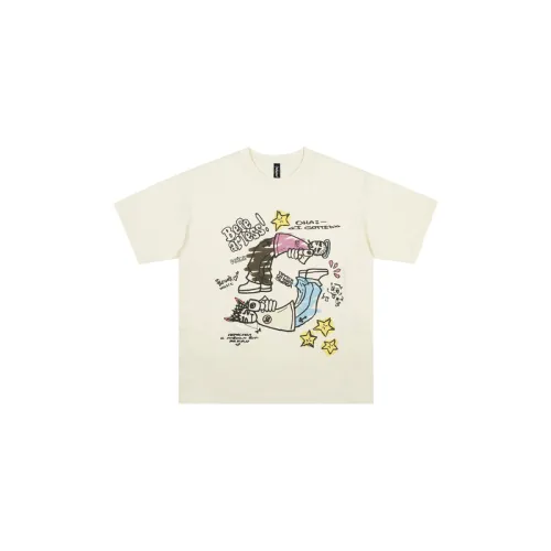 Cartoon Print Retro Loose Round Neck Short Sleeve T-Shirt