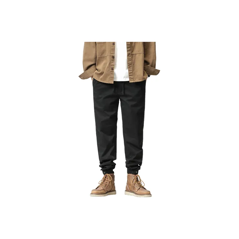 Fashionable Loose Cotton Cargo Pants-4