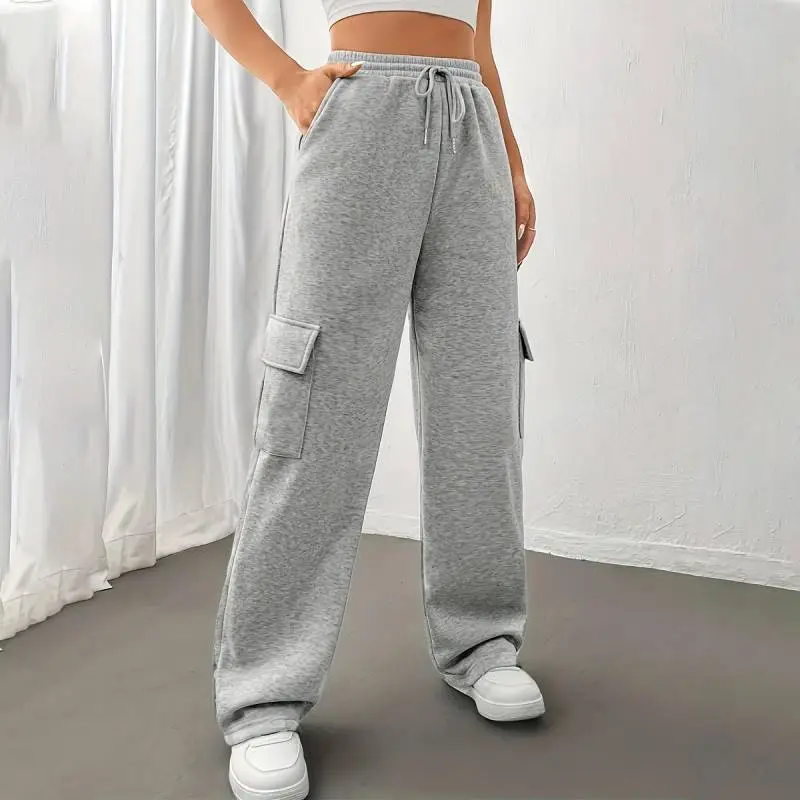 Casual Loose Polyester Sports Pants Women-1