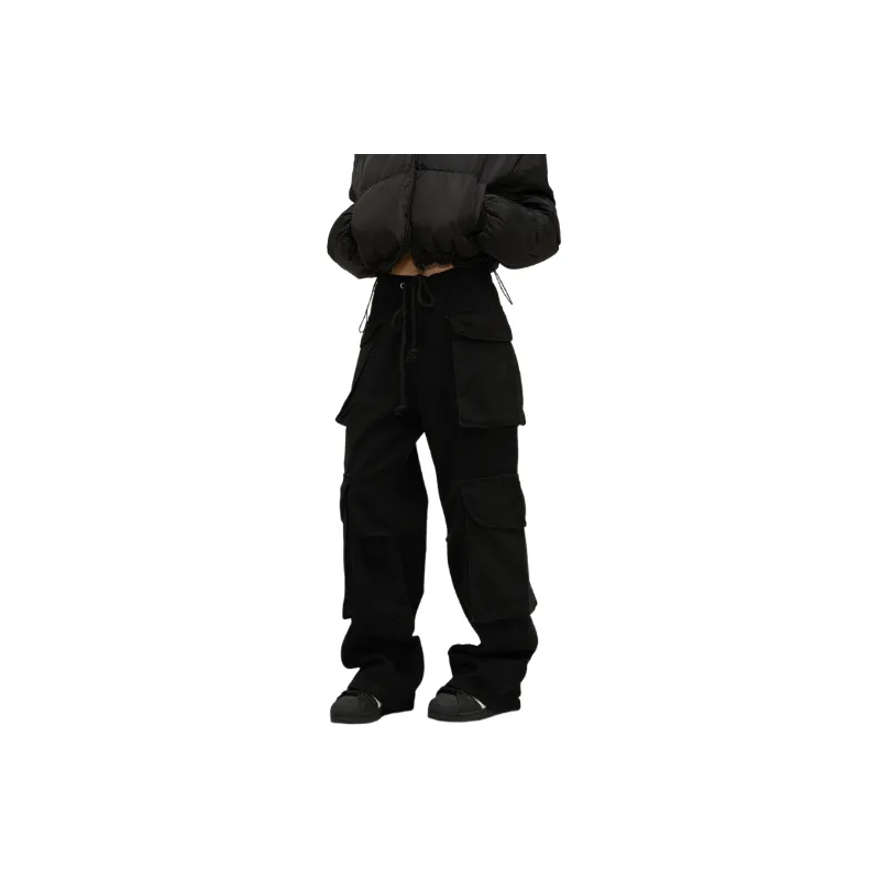 Retro Loose Polyester Cargo Pants-2