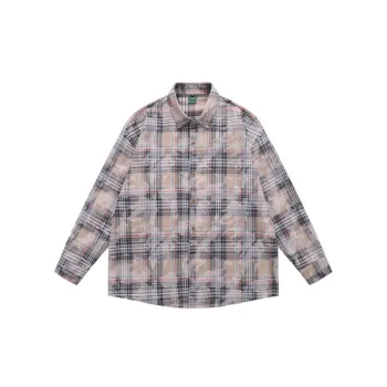 Old Washed Plaid Wear resistant Breathable Design Sense Shirts