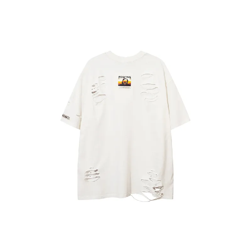 Street Ripped Cotton T Shirt-3