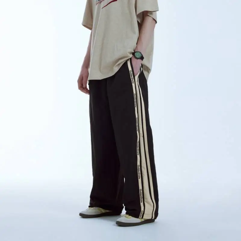 Street Striped Nylon Casual Pants-1