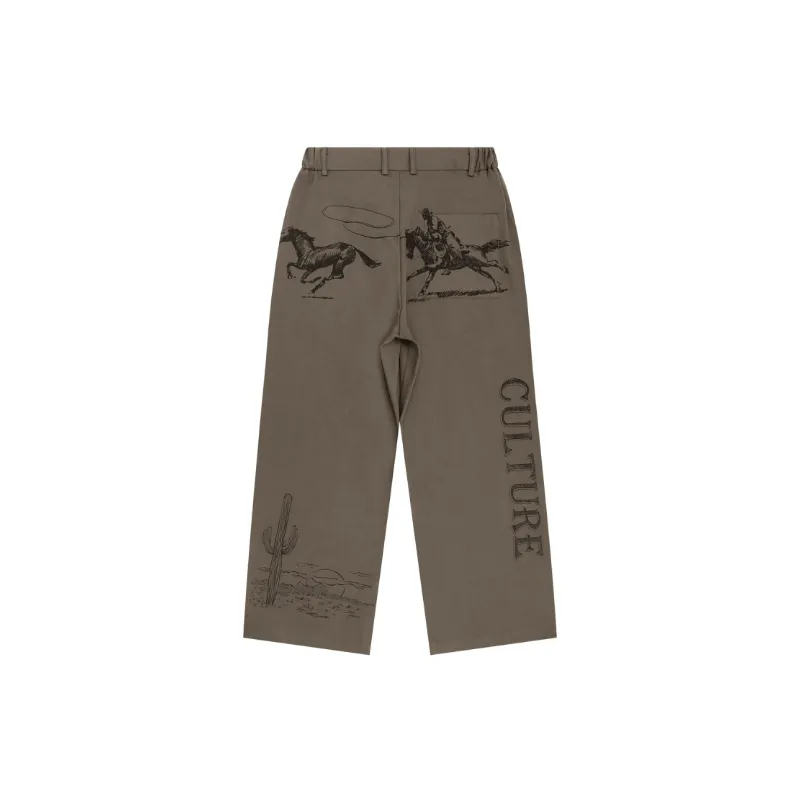 Retro Straight Hand Painted Casual Pants-1