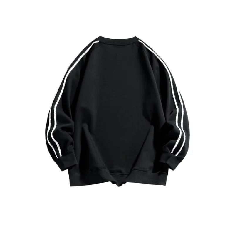 Ins Side Stripe Crewneck Sweatshirt-1