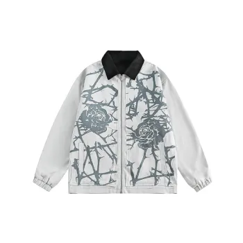 Hip hop Color Blocked Corduroy Turn Down Collar Jacket