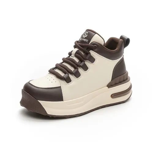 Casual Leather Contrast Color Platform Shoes