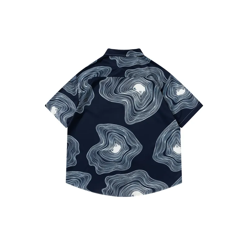 Loose Hawaiian Pattern Print Shirt-1