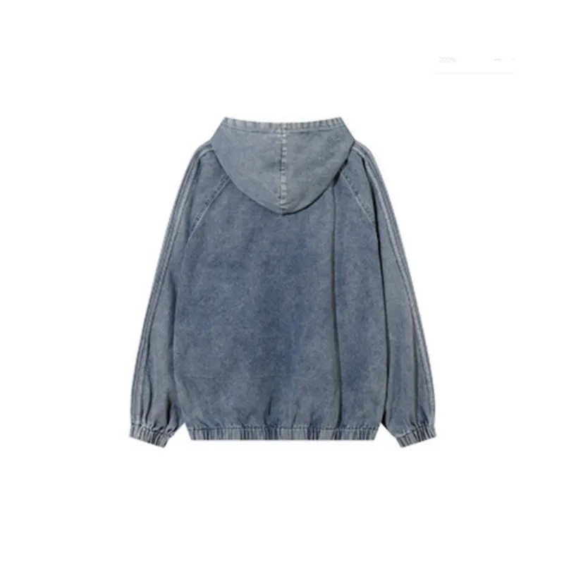 Washed and Distressed Letter Hoodie-1