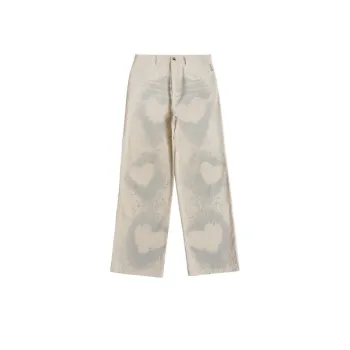 Love Art Hand painted Design Straight Leg Pants