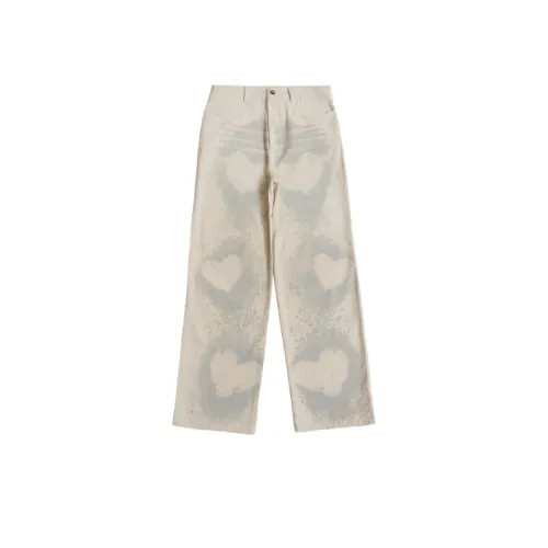 Love Art Hand-painted Design Straight Leg Pants