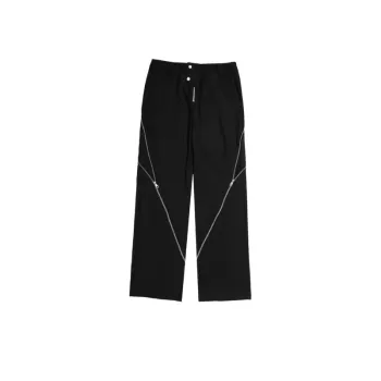 Zipper Design Vintage All match Loose Casual Pants
