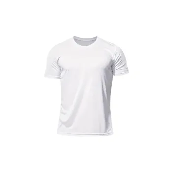 Simple Plain Blended Synthetic Fabrics T Shirt