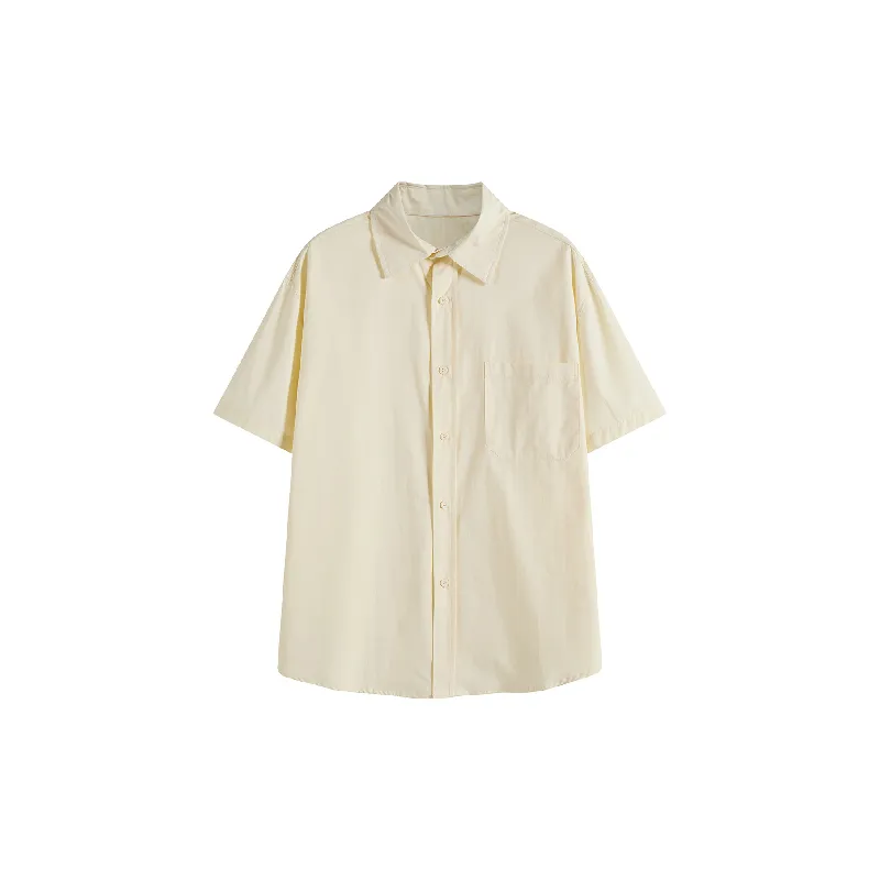 Casual Plain 100% Cotton Shirt-10