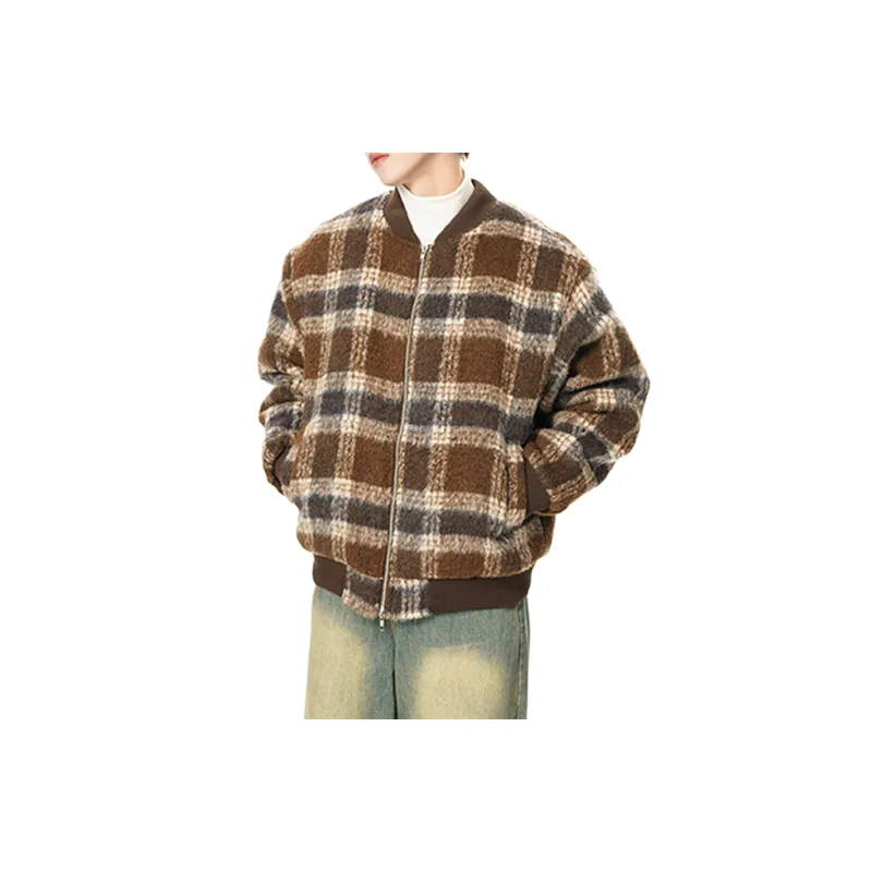 Retro Plaid Loose Casual Quilted Jacket-12