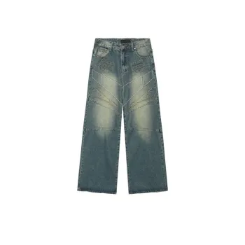 New Style Design Loose Wide Leg Hip Hop Denim Pants