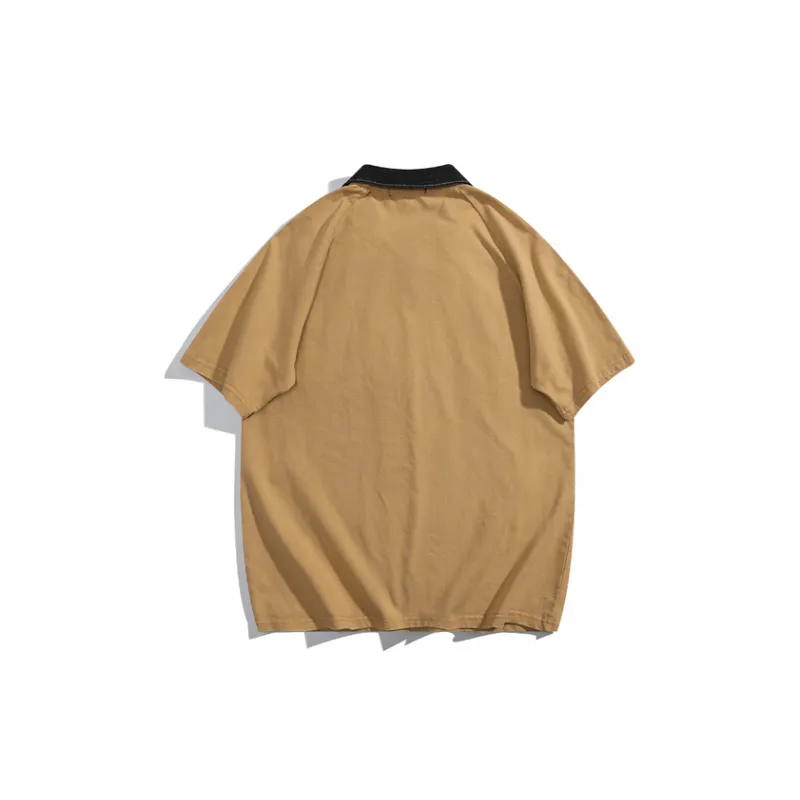 Retro Trendy Polo Collar T Shirt-3