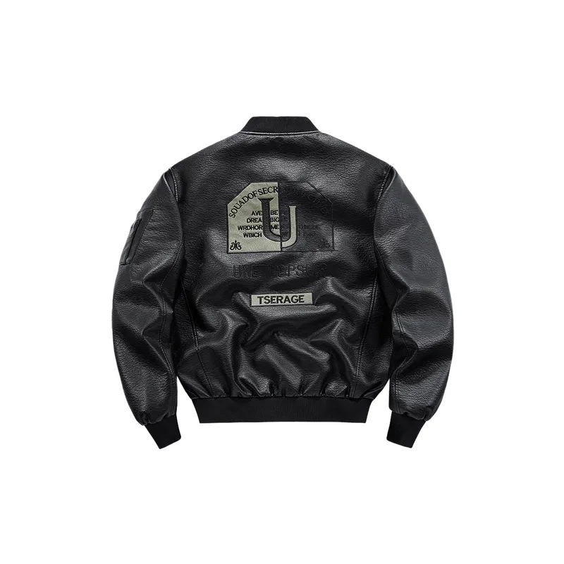 Retro Loose Artificial Leather Jacket-1
