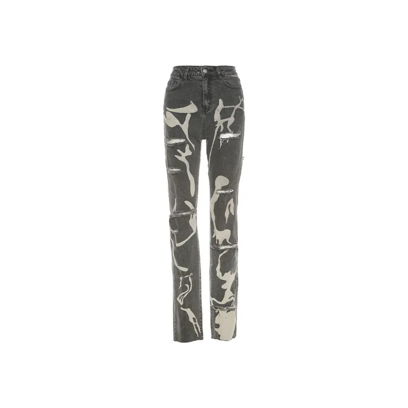 Simple Distress Jeans-0