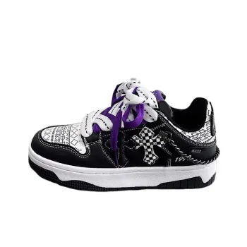 Boutique Retro Cross Contrast Color Board Shoes