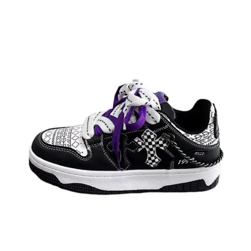 Boutique Retro Cross Contrast Color Board Shoes