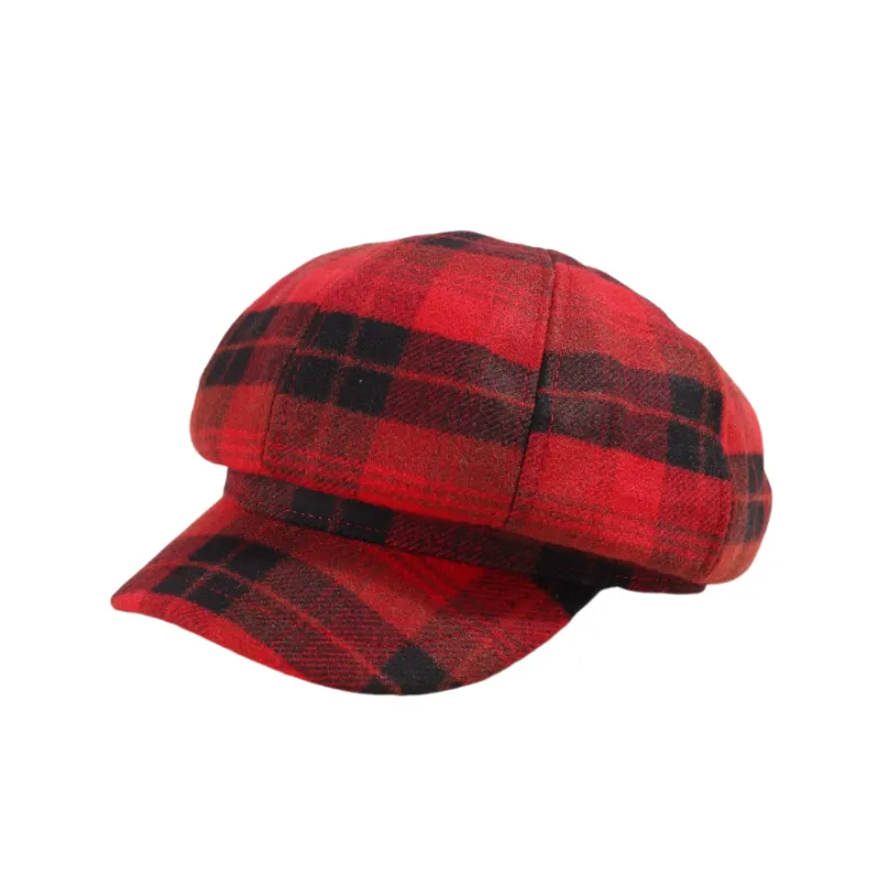 Casual Plaid Beret Women-3