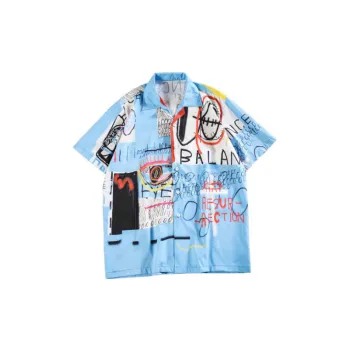 Short Sleeve Shirt Letter Graffiti Printed