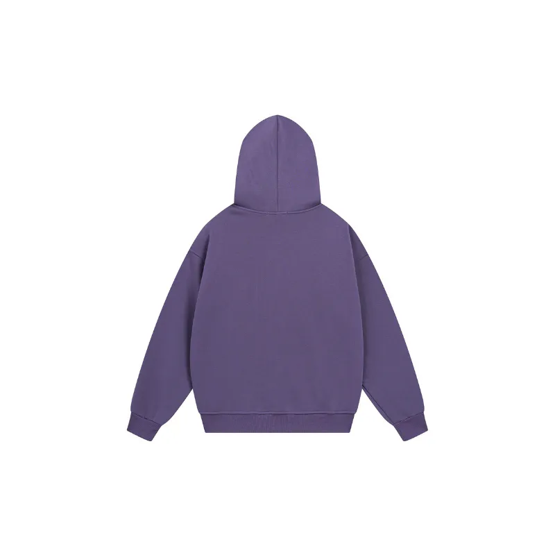 Retro Design Sense Metal Decoration Hot Stamping Long Sleeve Hooded Sweatshirt-1