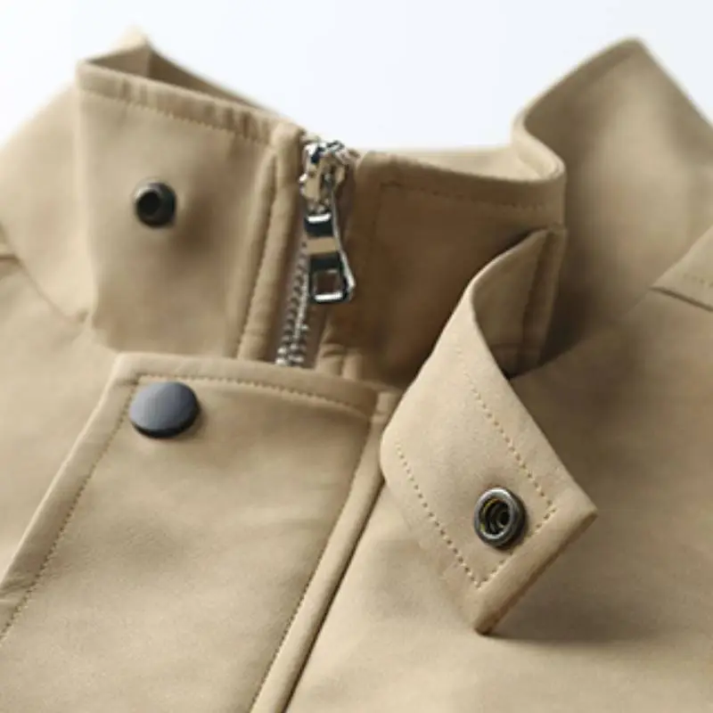 Casual Retro Artificial Leather Jacket-6